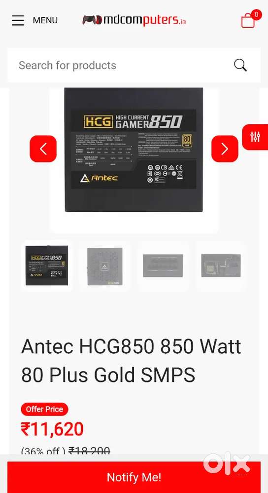 850 watt Gaming Power supply PSU smps