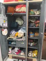 Spacious almirah with locker and shoe rack at bottom.