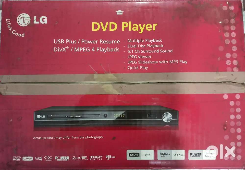 LG DVD Player USB Plus / Divx / MPEG 4 Playback / Power Resume-DV356-P