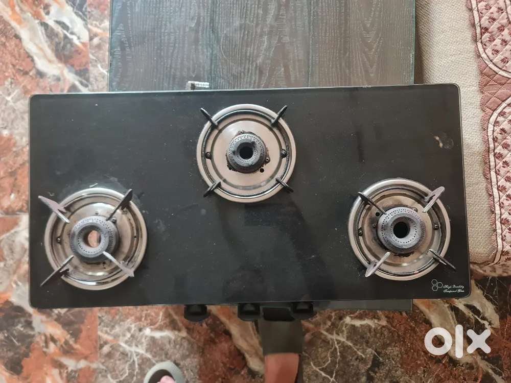 3 burner stove, gas, chula, cooktop