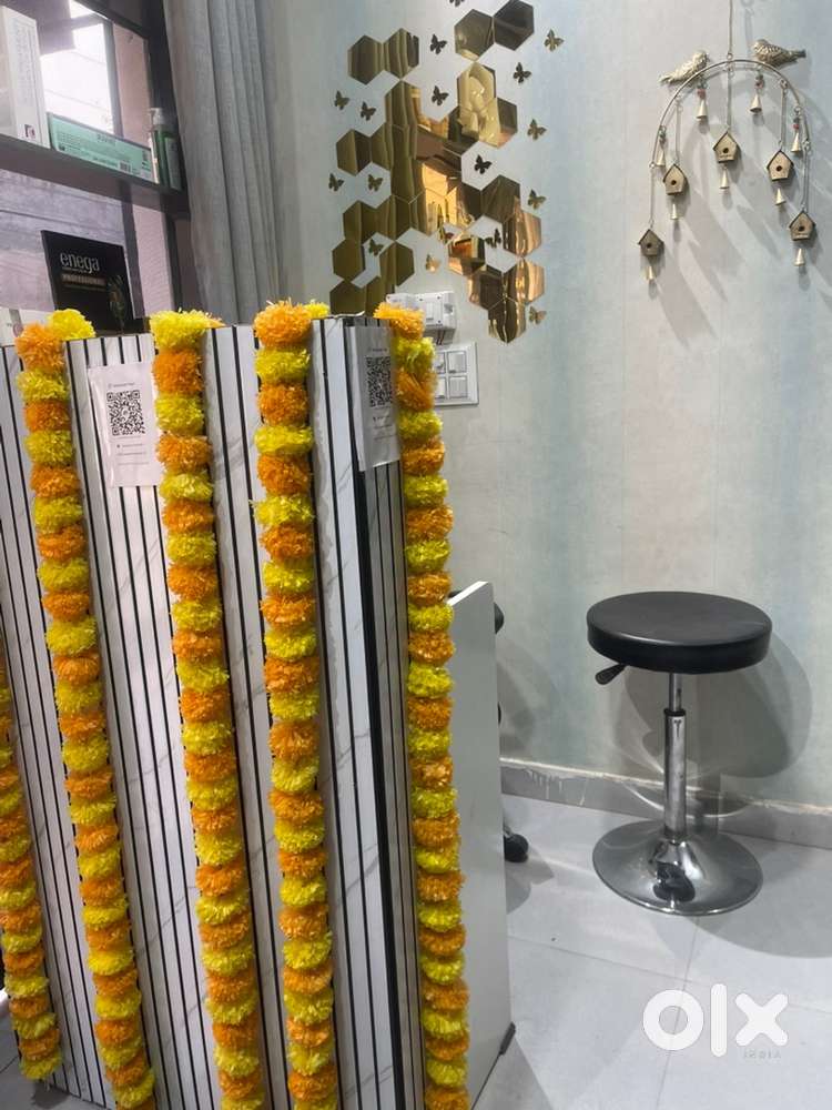 Reception table,salon chairs,shampoo station