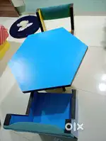 Wooden table and 2 wooden chairs