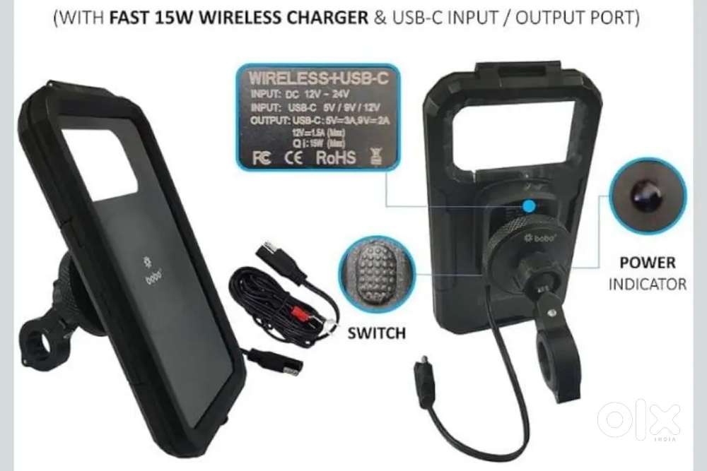 BOBO, Waterproof Mobile Holder with wireless charger