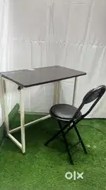 Brand new portable study table with heavy metal and coushin chair