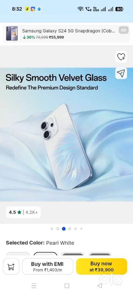 Oppo reno 14 arjent bechna h 4 month use 8/256