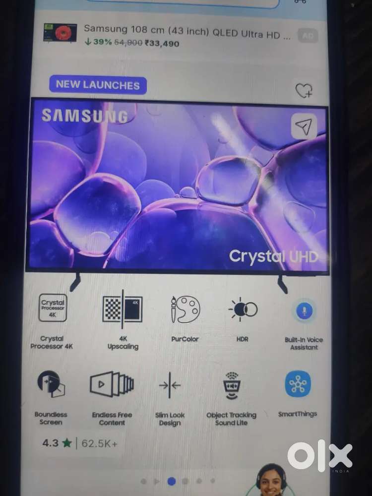Samsung Crystal 4K Infinity Vision 43 Inch