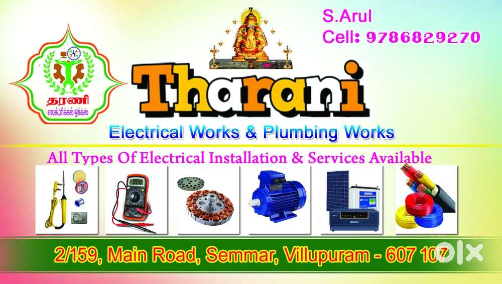 Electrical work and plumbing works