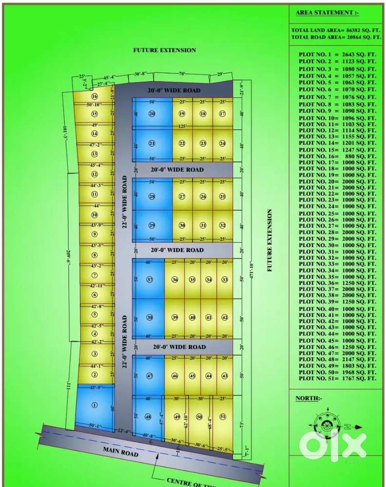 Corner Block ( 3 Side Road) for Sale beside Ram Prasad Bismil College