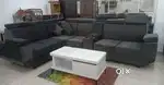 LUXURY L TYPE HEAD REST CUP HOLDER MODEL SOFA SET MANUFACTURING