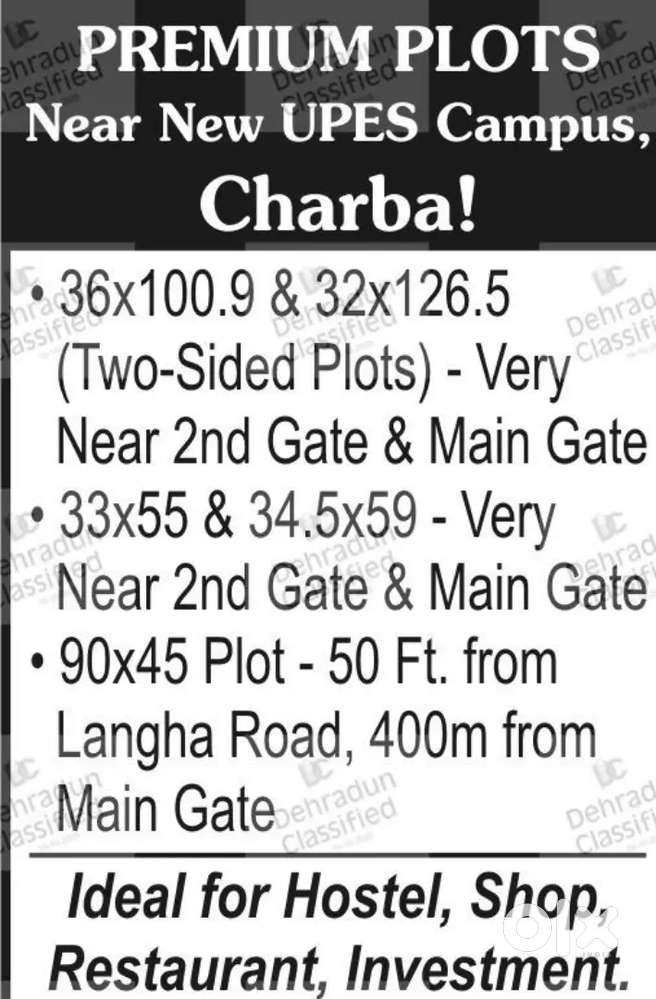 Premium Plots Near New UPES Campus, CHARBA!