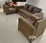 5 Seater Velvet Brown Sofa