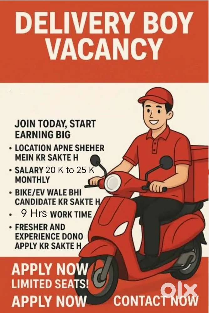 Wanted Delivery Boy - Indore(Chandan Nagar)