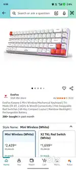 Evofox katana s mini wireless mechanical keyboard