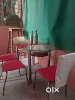 4 seater glass dining table for sale