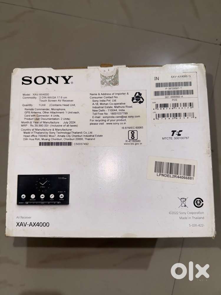 Sony XAV 4000 wireless carplay android auto