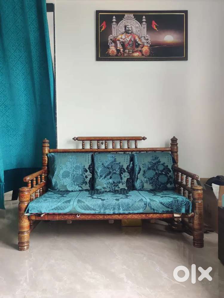3 x 2 Rajasthani wooden sofa set