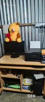 Computer, cpu, printer, table