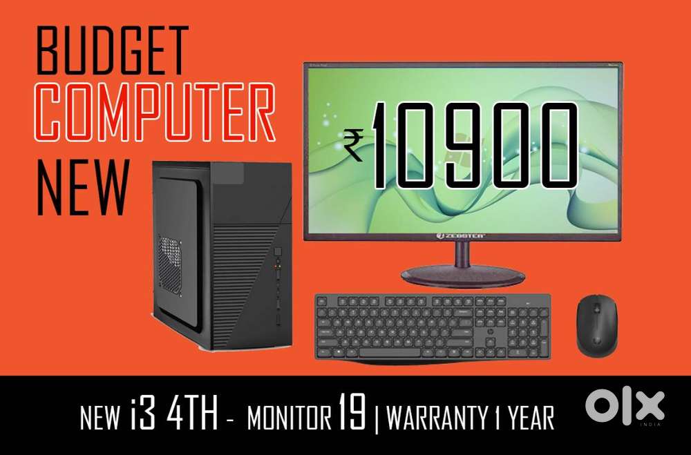 COMPUTER DESKTOP CPU PC  MONITOR LENOVO i3 4th gen  warranty 1 YEAR