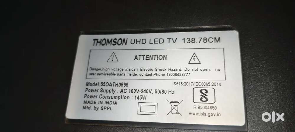 Thomson 55 UHD 4k android led tv display not work all spears working