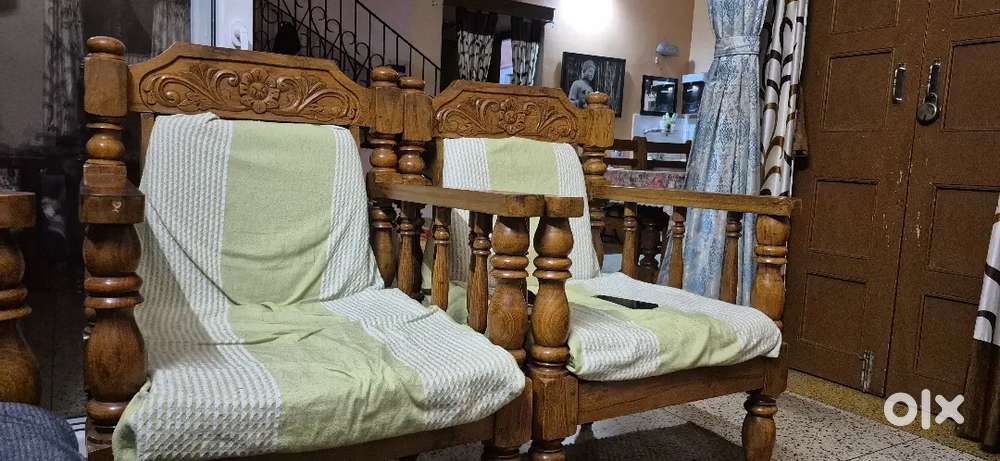 2 no single seater wooden chair