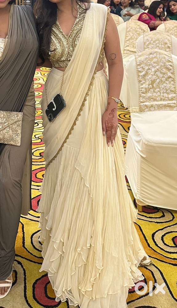 Drape saree with halter neck blouse