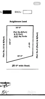 305 square yard plot available for sale in Moinabad municipal limits