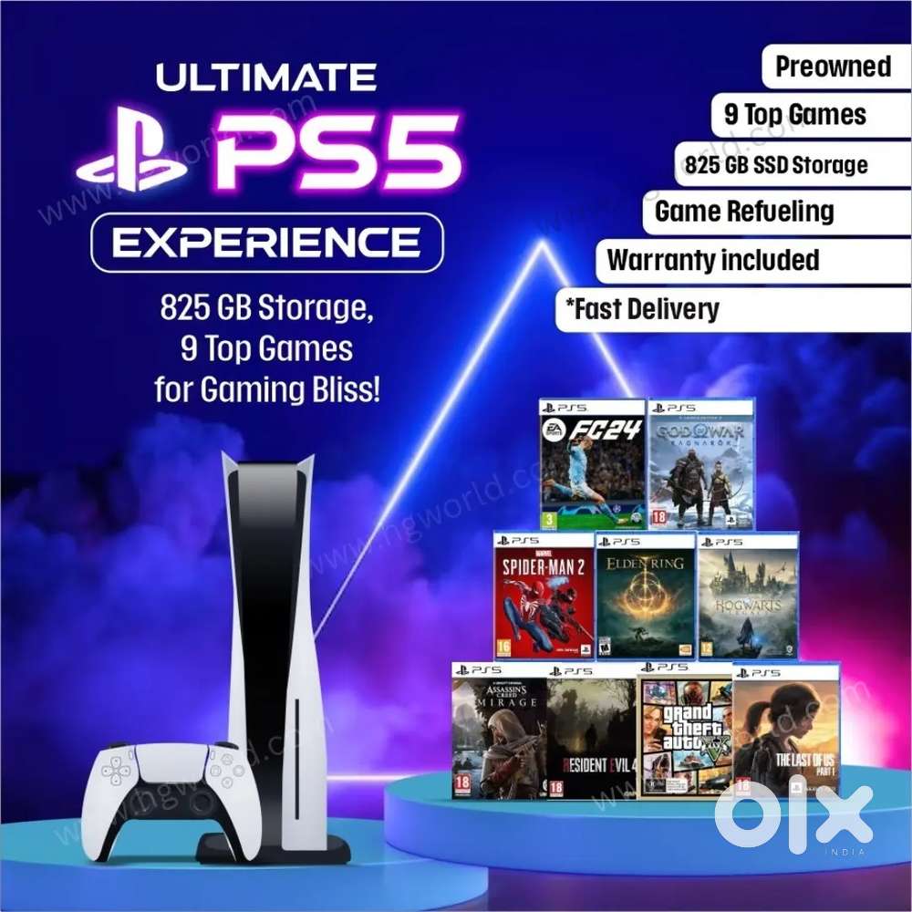 PS5 Console + 9 Games  6-Month Warranty  Best Combo Deal!