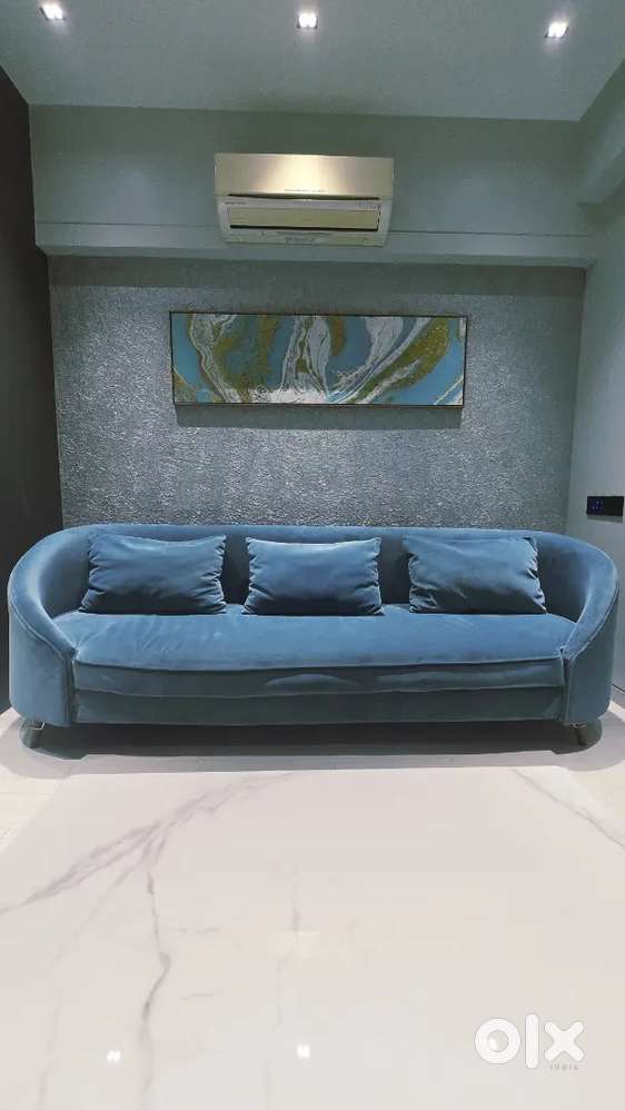 Blue Velvet 3-Seater Sofa – Premium & Stylish
