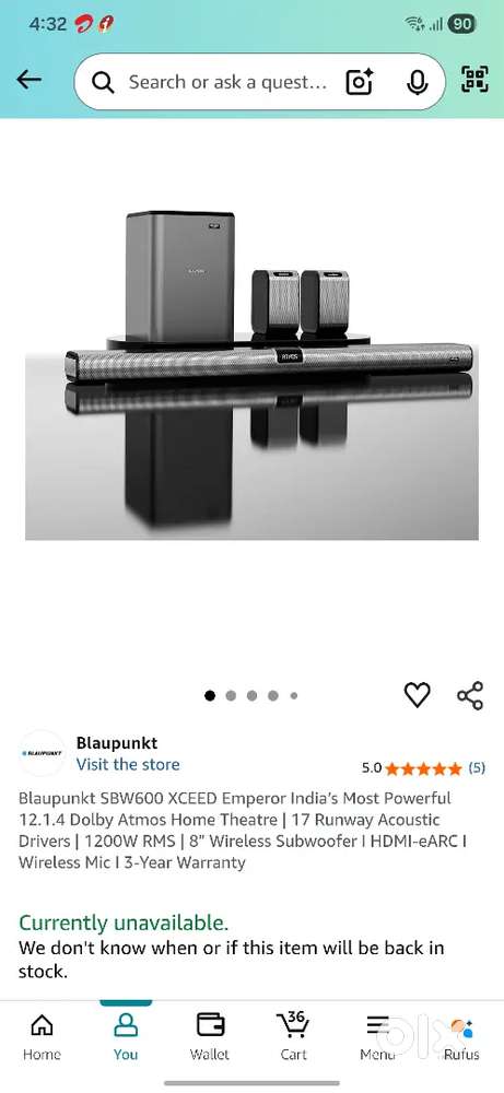 Want to sell blaupunkt 12.1.4 dolby atmos h9me theatre