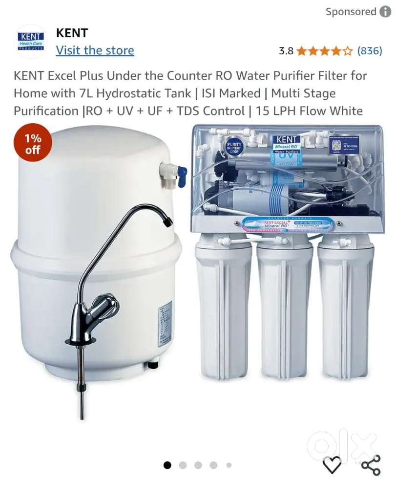 Kent Excel Plus Under Counter Water Purifier