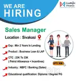 Sales Manager - Secure loan LAP
