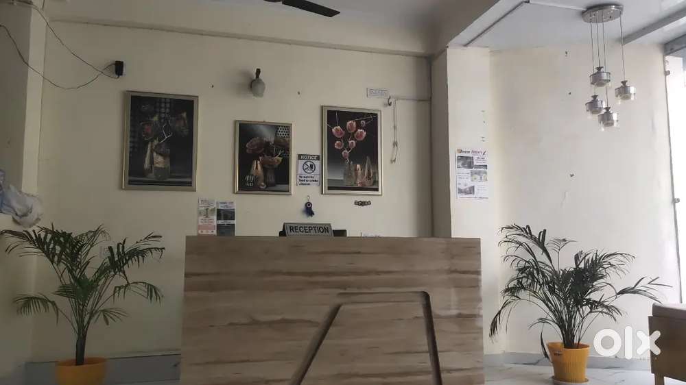 Reception and front on the face