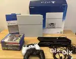 Sony PlayStation 4 Slim 500GB Console Glacier White 2 controllers