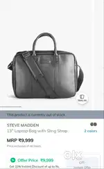 Flat 85% discount Steve Madden Sealed Leather Laptop Bag