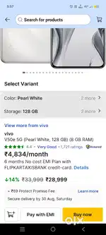 VIVO V50E ONLY 3 MONTH USE HAI 8/128 HAI
