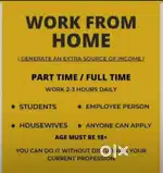 WORK FROM HOME FOR STUDENTS,HOUSEWIFE &JOB PERSON