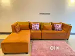 L Shape sofa 6+ Seater (orange colour )