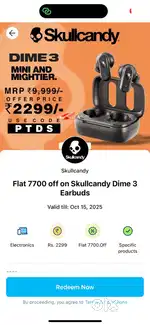 “Skullcandy Dime 3 Earbuds Coupon – Flat ₹7700 OFF  Limited Offer”