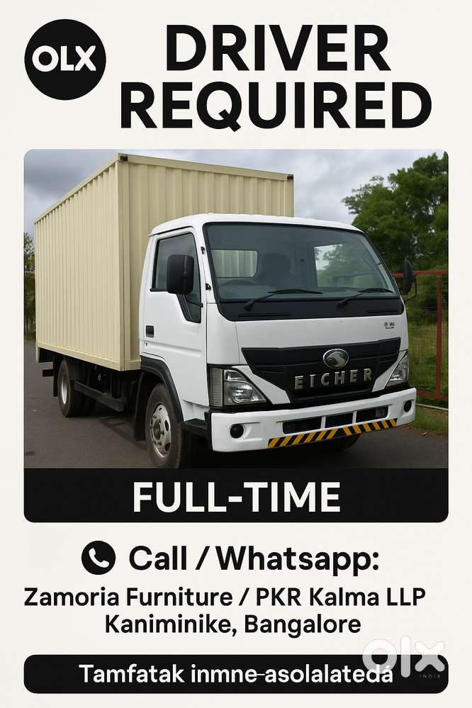 Hiring Experienced Driver – Furniture Company