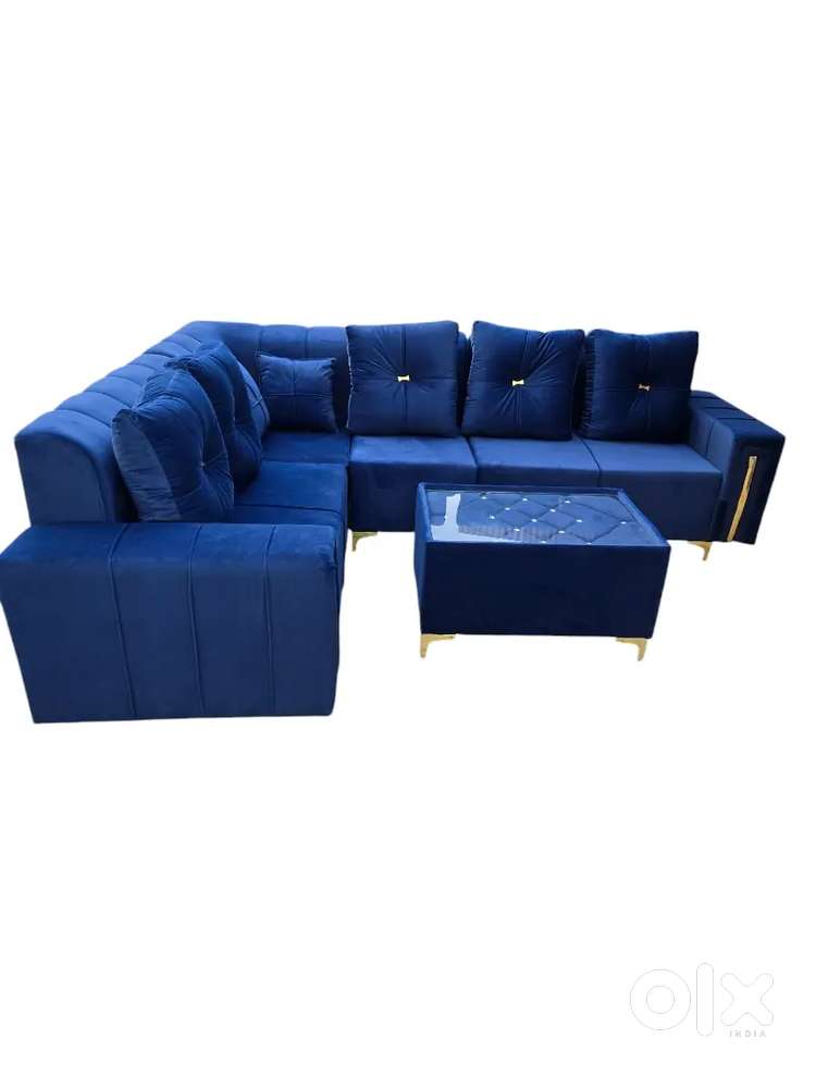 L shep sofa and table..