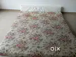 Queen size Mattress, Tubelight, curtain rod, wash basin, bag