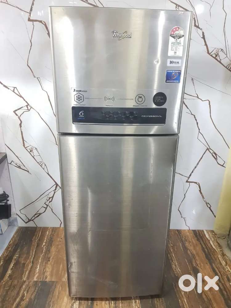 Whirlpool professional 340ltrs chorme body double door refrigerator*/*