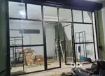 Full glass black aluminium partition