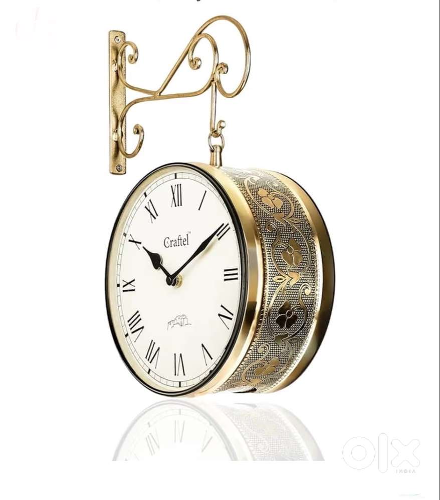 Railway station clock double sided - 12 inch dia