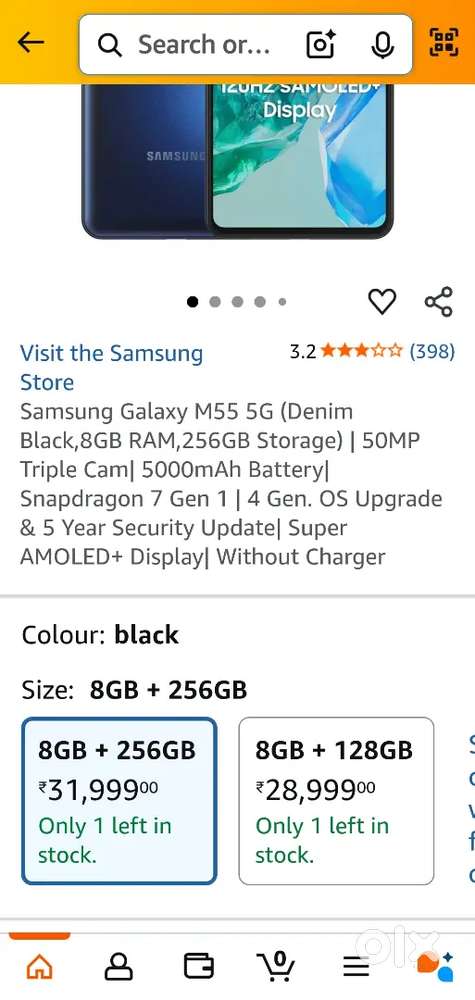 Sumsung m55 5G 8/256 white