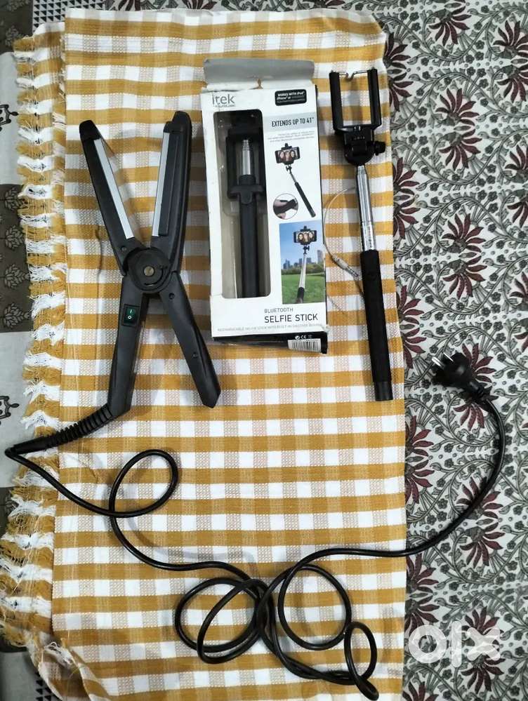Hair straightener and Selfie Sticks
