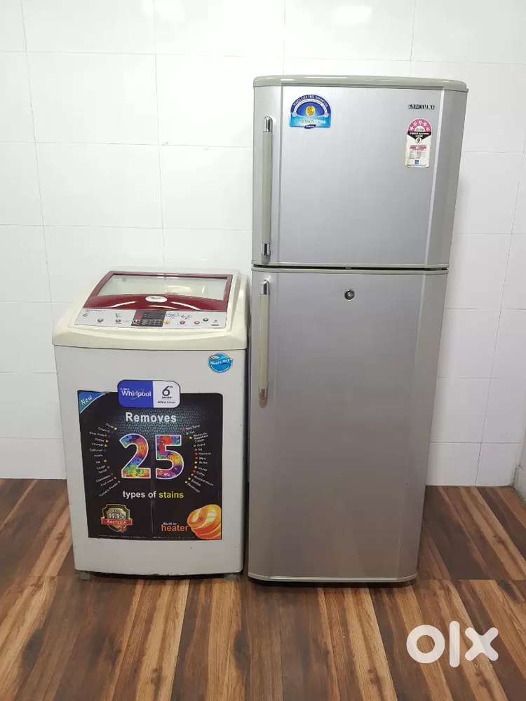 Samsung 270 ltrs double door refrigerator & whirlpool washing machine