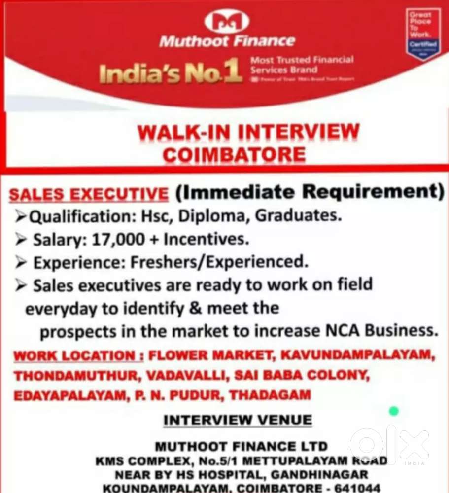 Muthoot Finance-Sales Executive