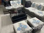 7 seater sofa Grey and Black color sofa with table for sale