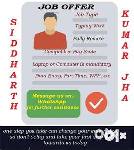 Part time Job// Remote Job// Data Entry// Typing Job// Online WFH